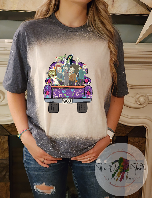 nursing medical zombie old farm truck halloween boo sublimation shirt