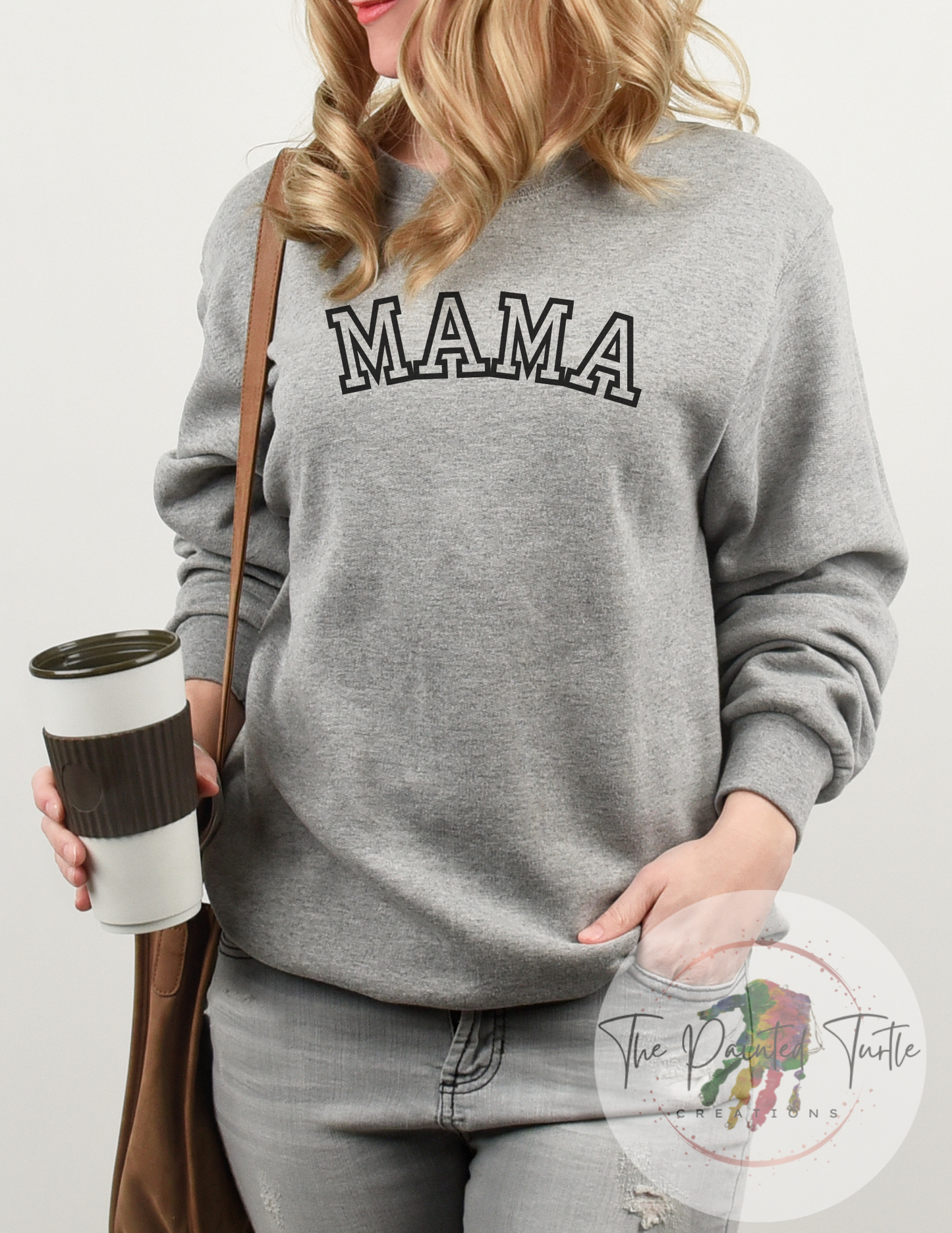 Personalized Mama Sweatshirt with Kids Names on Sleeve - New Mom Gift - Christmas Gift - Birthday Gift for Mom - Minimalist Cool Mom Sweatshirt - Mothers Day Gift - Gift for Her