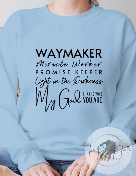 waymaker miracle worker promise keeper light in the darkness my god that is who you are sublimation shirt