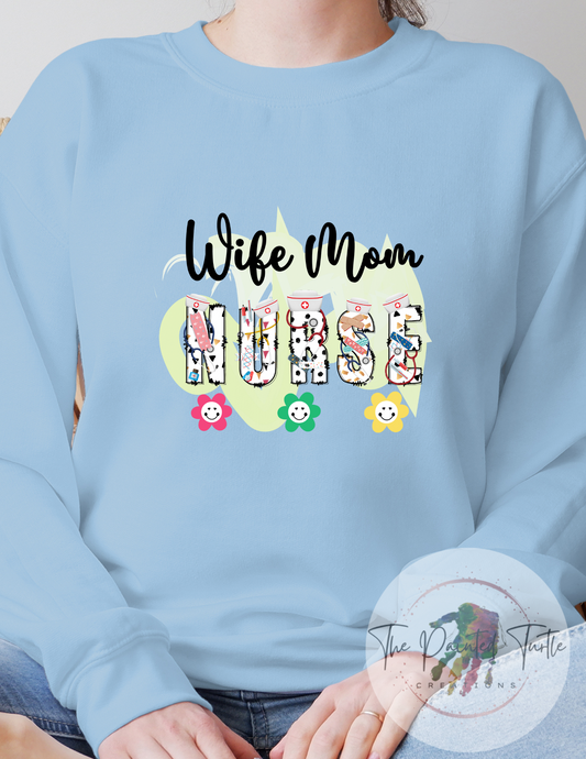 nurse wife mom nurse sublimation shirt