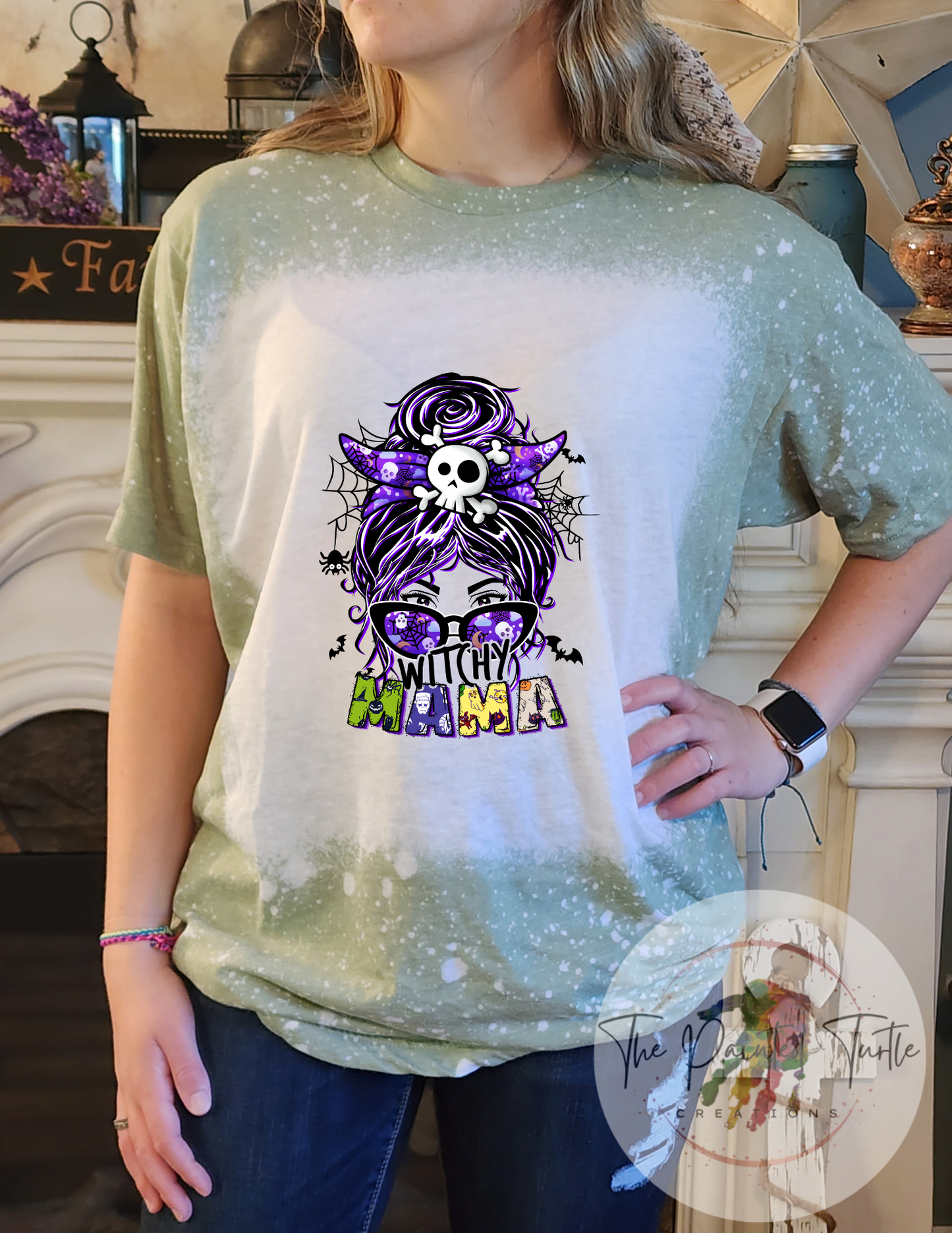 Witchy Mama - Halloween - Messy Bun - Monster - Mom Shirt