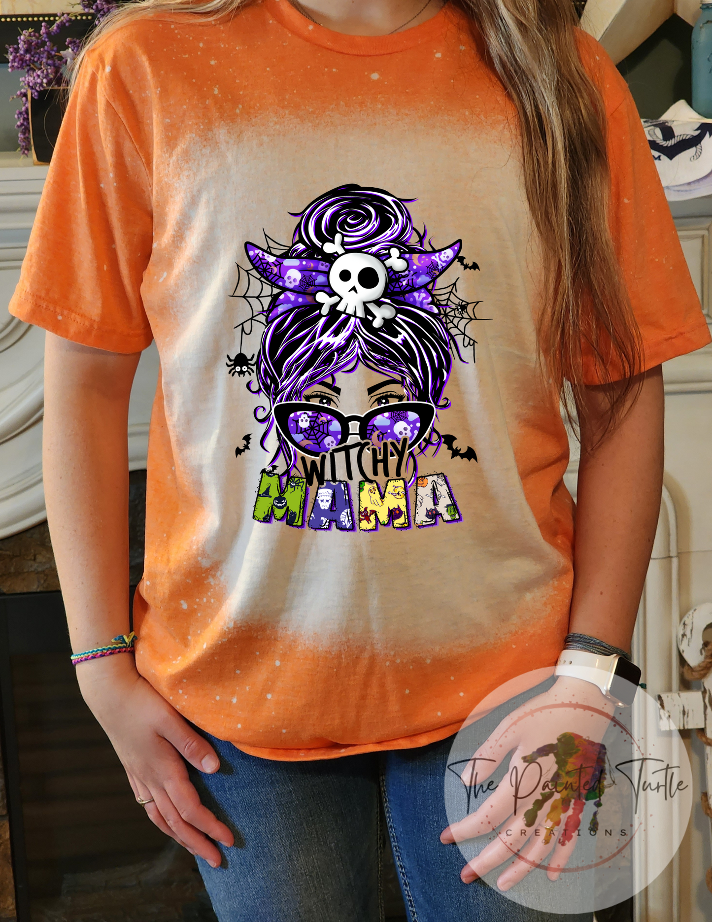 Witchy Mama - Halloween - Messy Bun - Monster - Mom Shirt