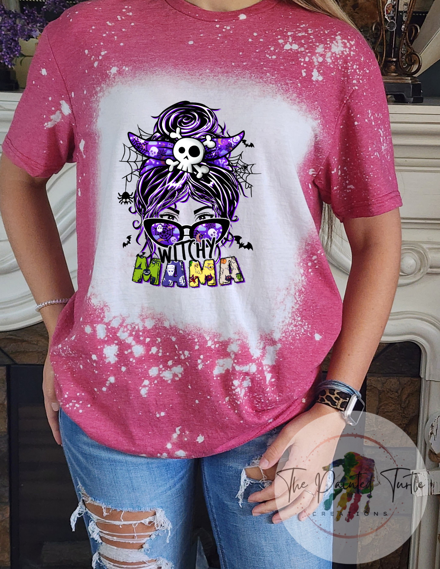 Witchy Mama - Halloween - Messy Bun - Monster - Mom Shirt