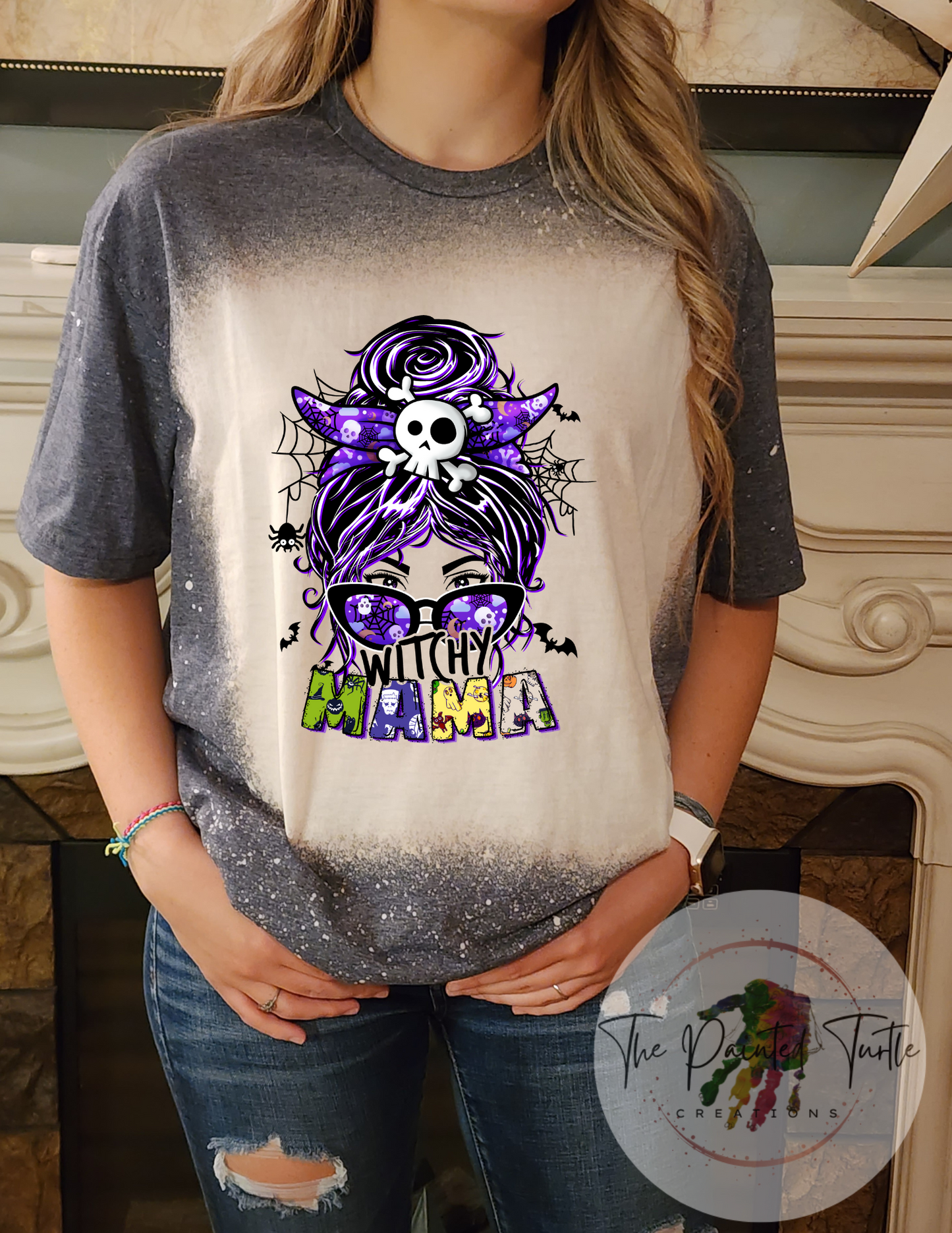 Witchy Mama - Halloween - Messy Bun - Monster - Mom Shirt