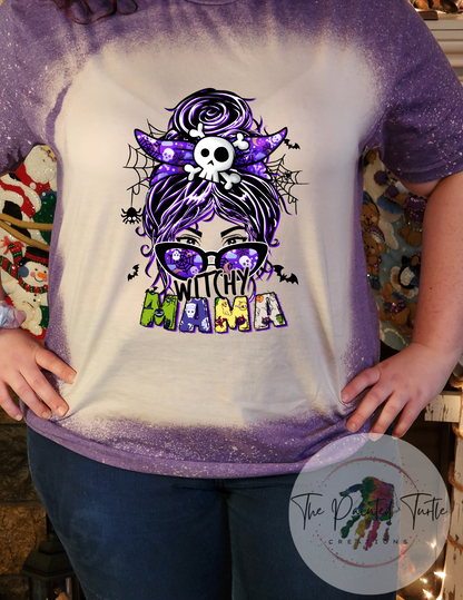 Witchy Mama - Halloween - Messy Bun - Monster - Mom Shirt