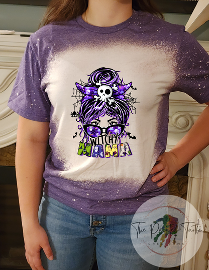 Witchy Mama - Halloween - Messy Bun - Monster - Mom Shirt