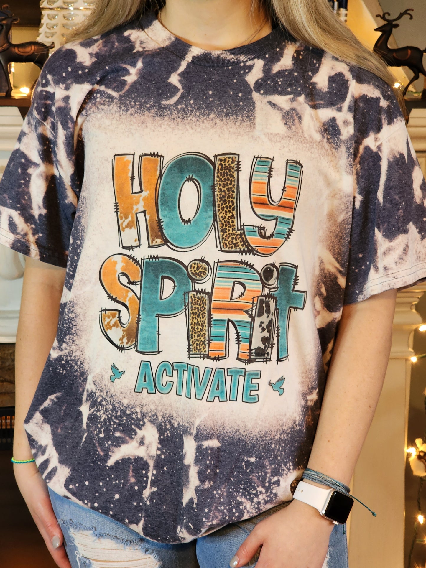 holy spirit activate western cow cheetah sublimation shirt