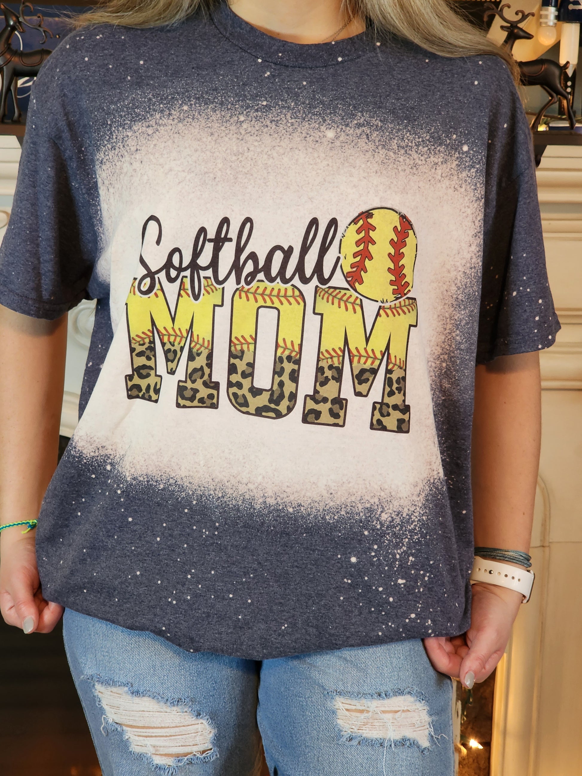 softball mom cheetah print sublimation shirt