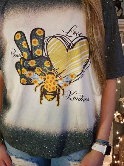 Peace Love Kindness - Bee Sublimation Shirt