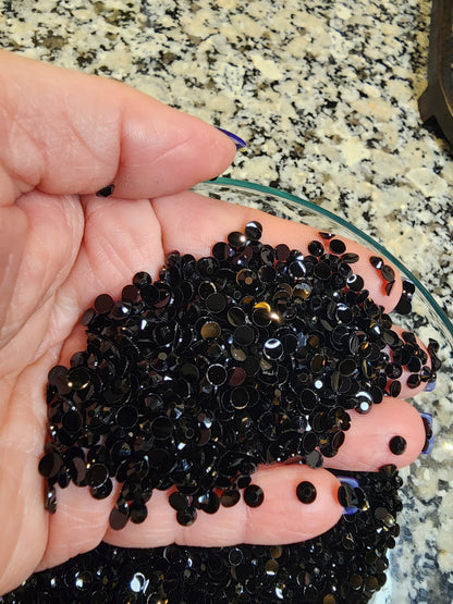 Black Jelly Rhinestones - Non Hotfix - Flatback - Resin