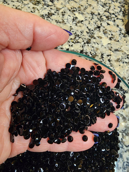 Black Jelly Rhinestones - Non Hotfix - Flatback - Resin