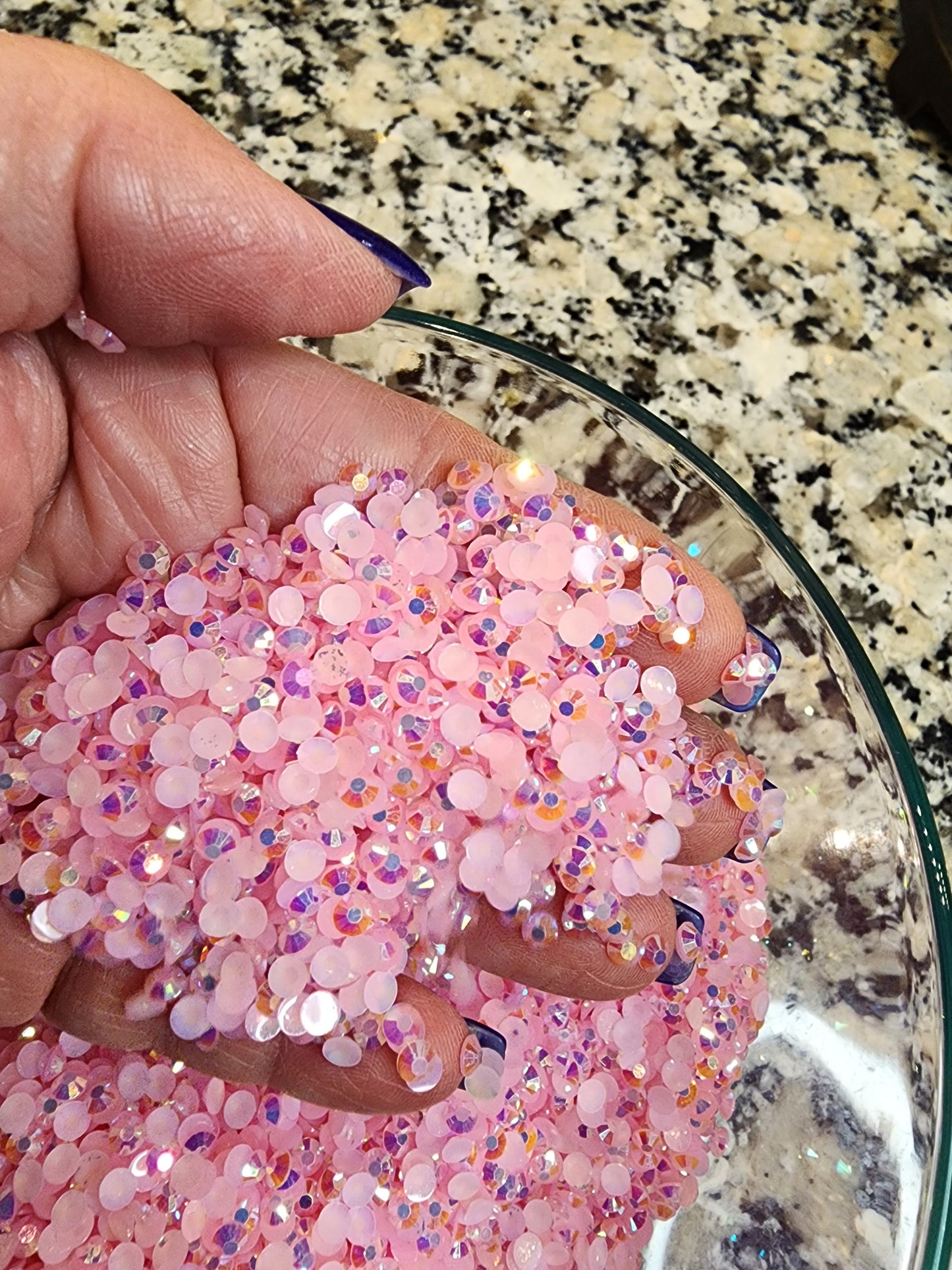 Pink AB Jelly Rhinestones - Non Hotfix - Flatback - Resin