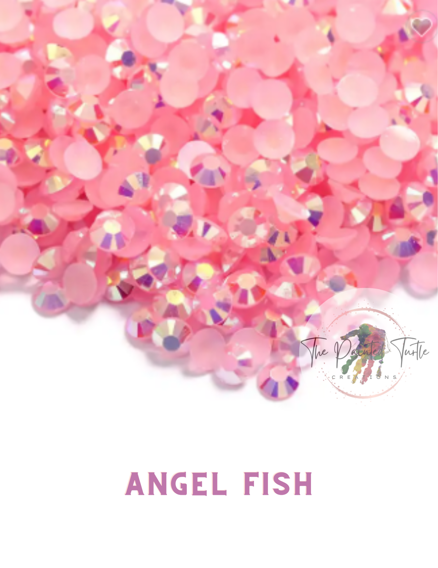 pink ab jelly resin rhinestones non hotfix flatback angel fish painted turtle