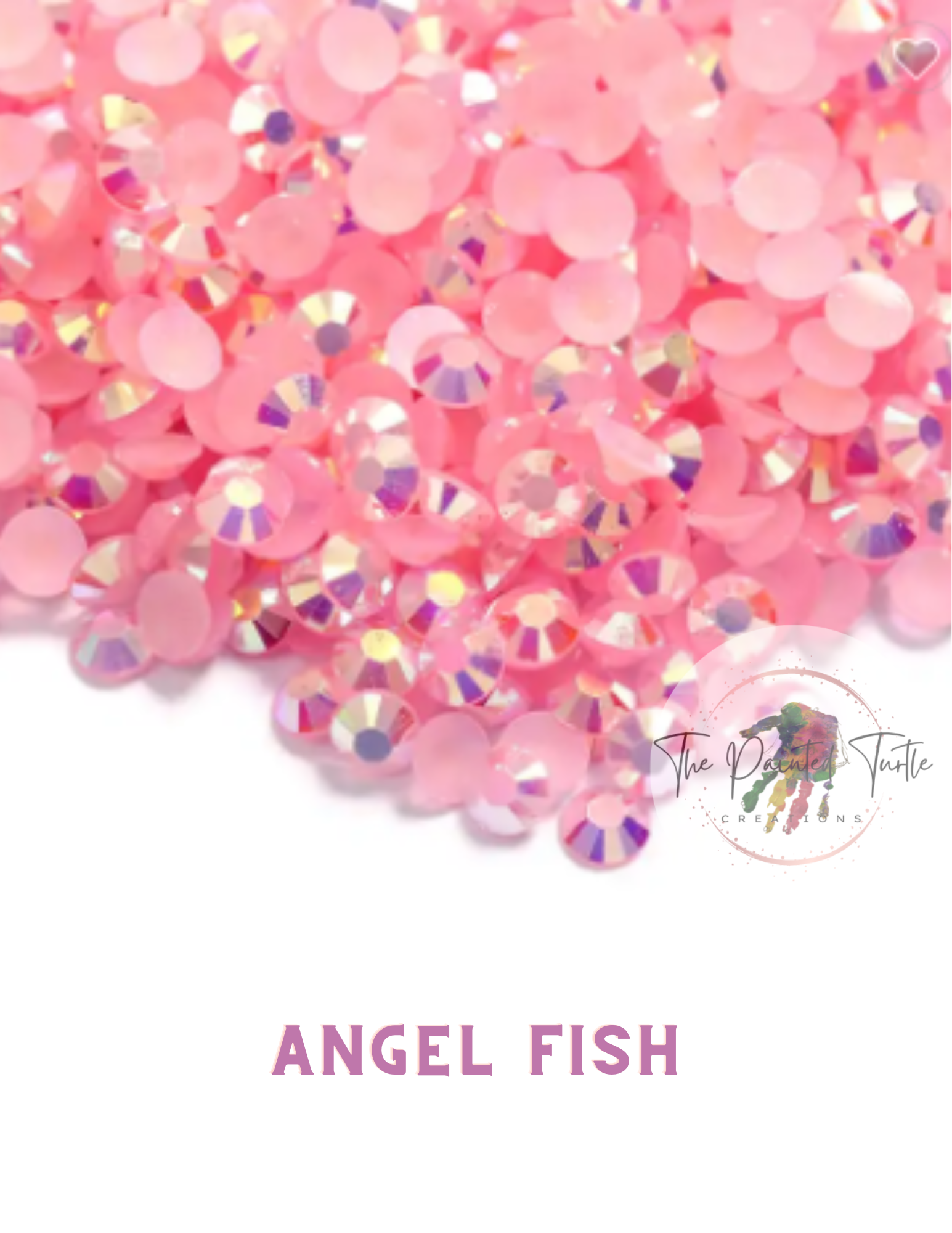 pink ab jelly resin rhinestones non hotfix flatback angel fish painted turtle