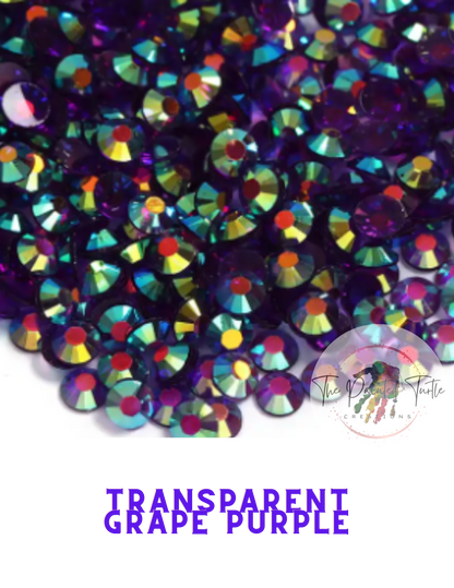 purple ab jelly resin rhinestones non hotfix flatback transparent crafting rhinestones
