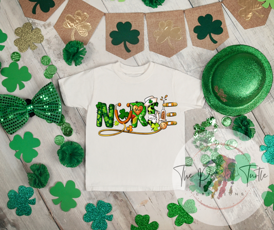 Nurse Sublimation St. Patrick's Day Shirt