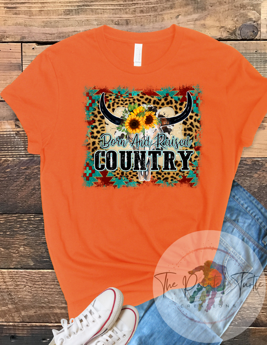 born and raised country sublimation shirt