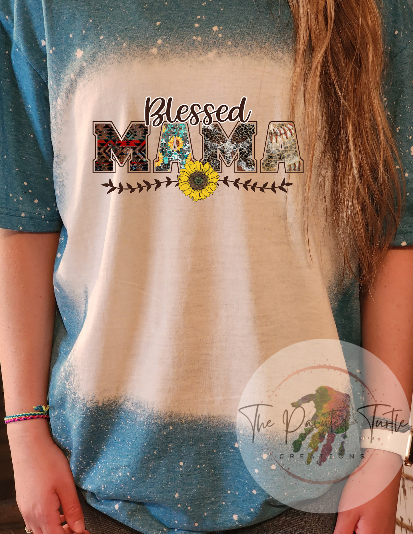 Blessed Mama -Laurel Sunflower- Sublimation Shirt