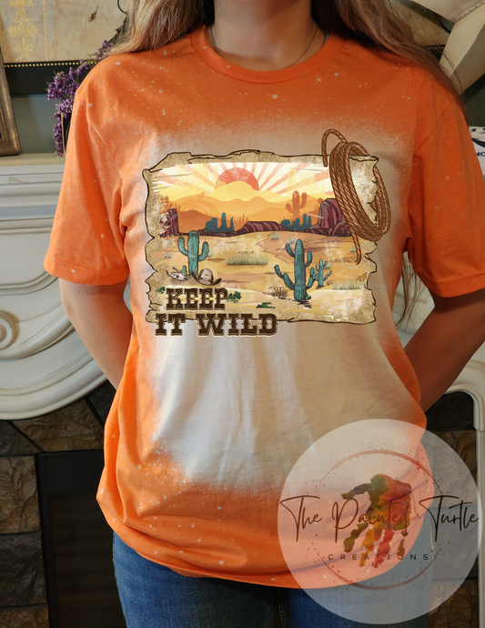 keep it wild retro western country desert cactus sublimation shirt