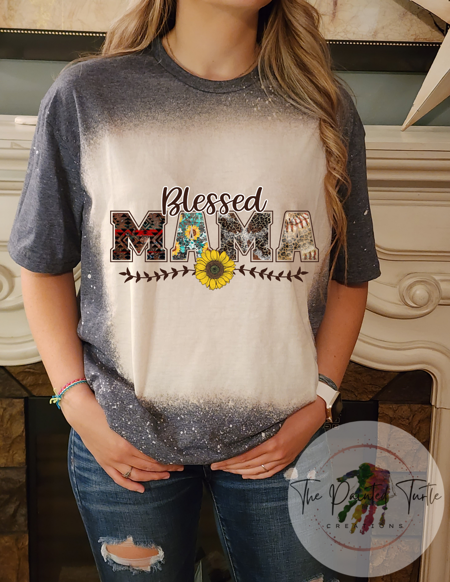 Blessed Mama -Laurel Sunflower- Sublimation Shirt