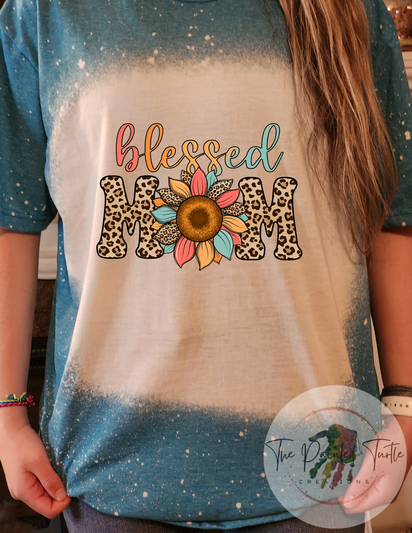 Blessed Mom - Colorful Sunflower Cheetah- Sublimation Shirt