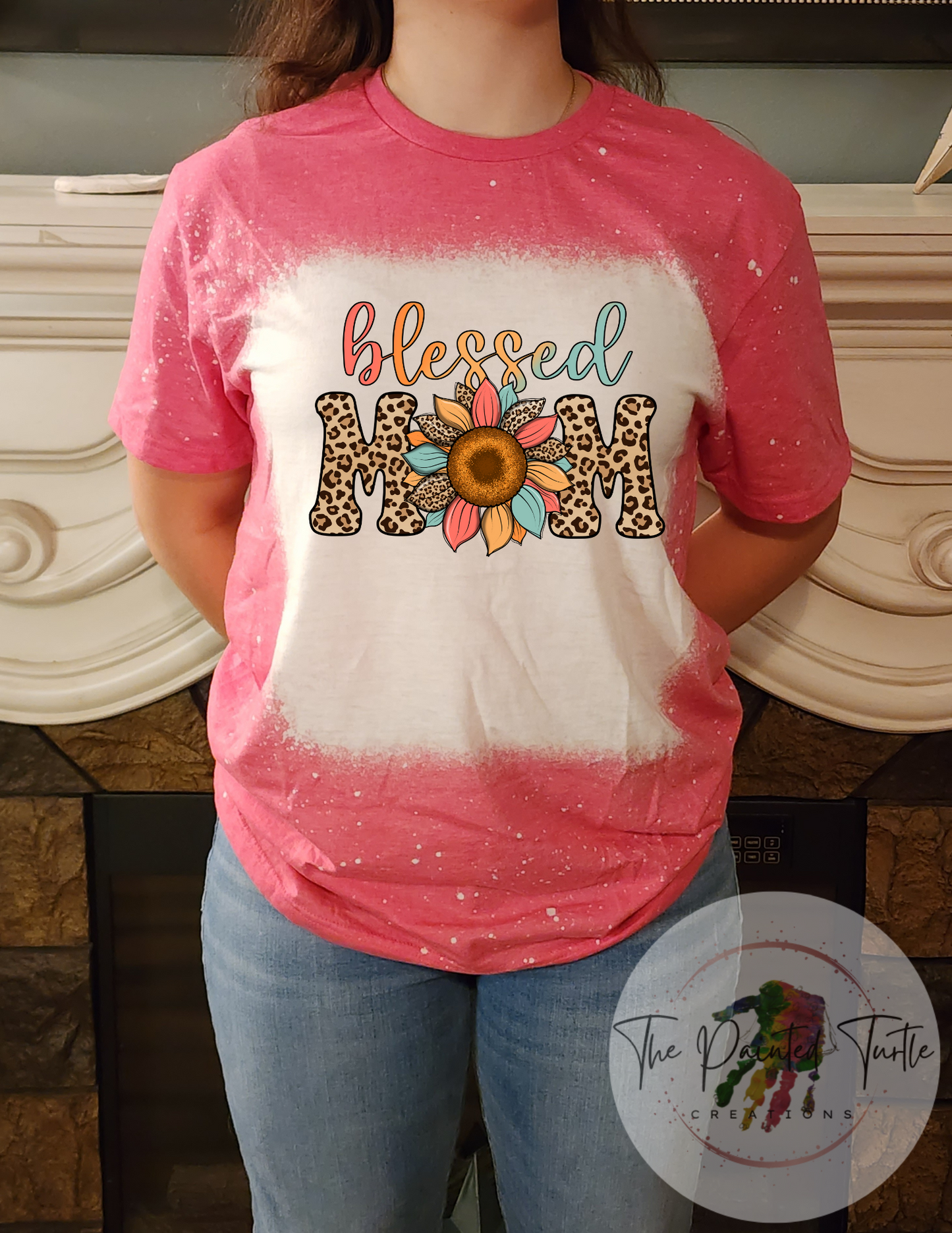 Blessed Mom - Colorful Sunflower Cheetah- Sublimation Shirt