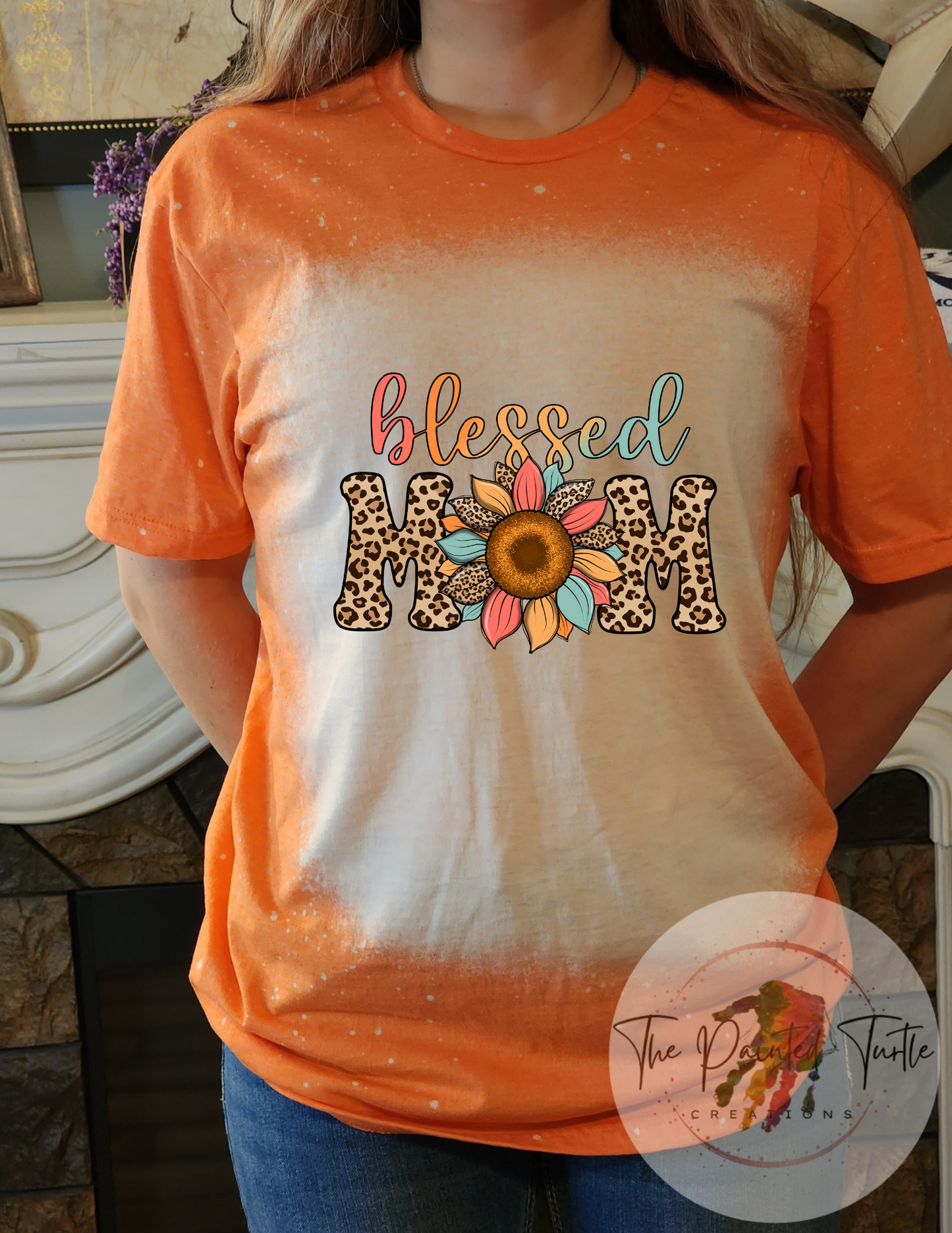 Blessed Mom - Colorful Sunflower Cheetah- Sublimation Shirt