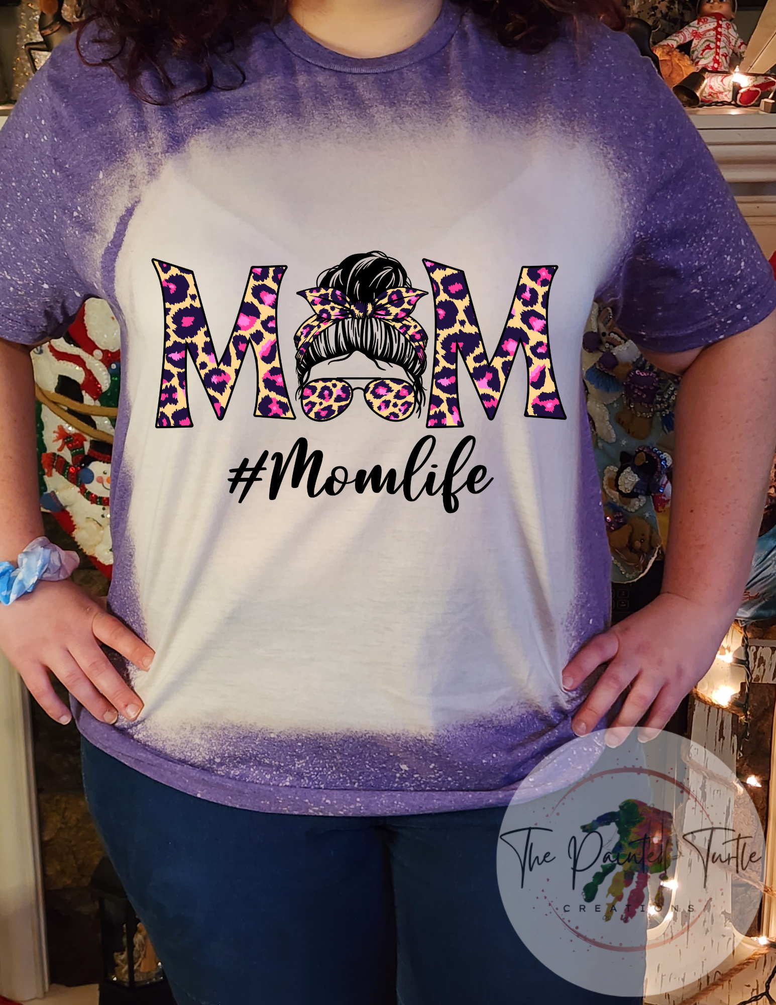 mom life cheetah purple #momlife sublimation shirt