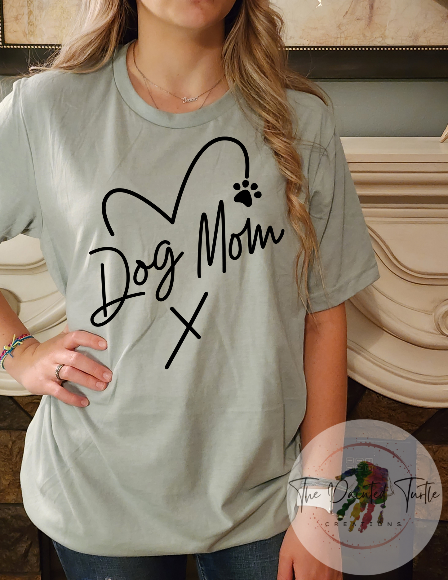 dog mom dog paw print shirt