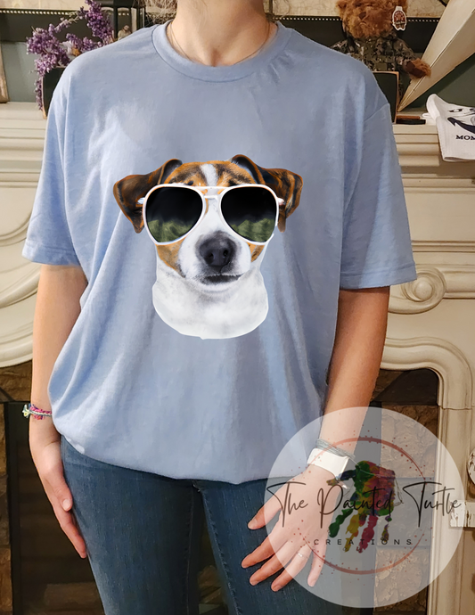 Dog With Sunglasses Jack Russell Terrier- Sublimation Shirt