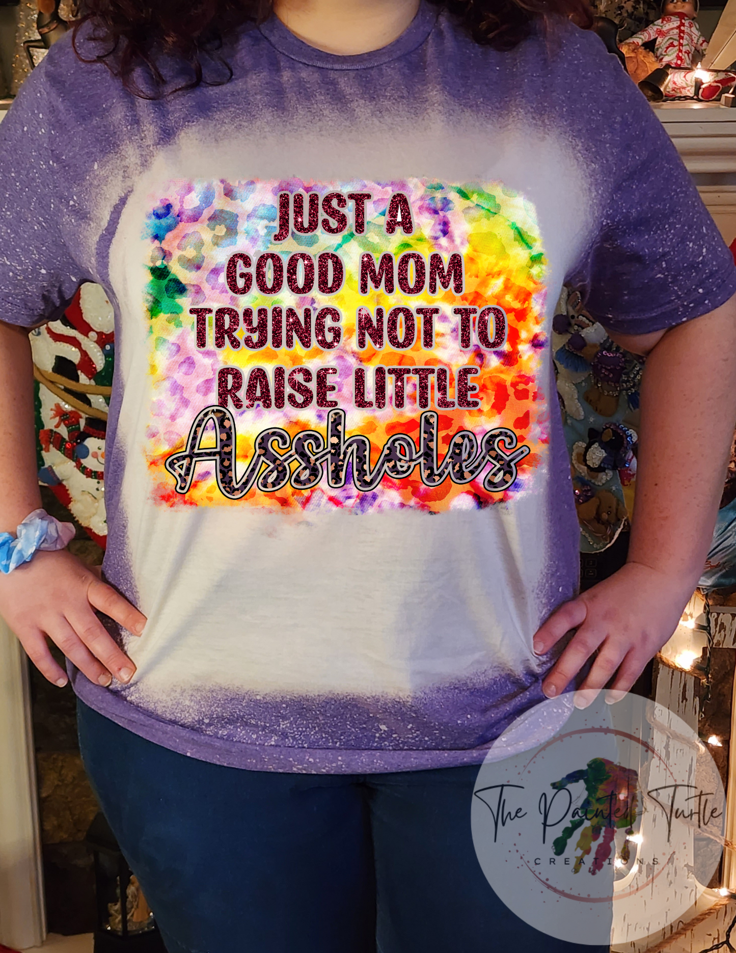 just a good mom trying not to raise little assholes sublimation shirt
