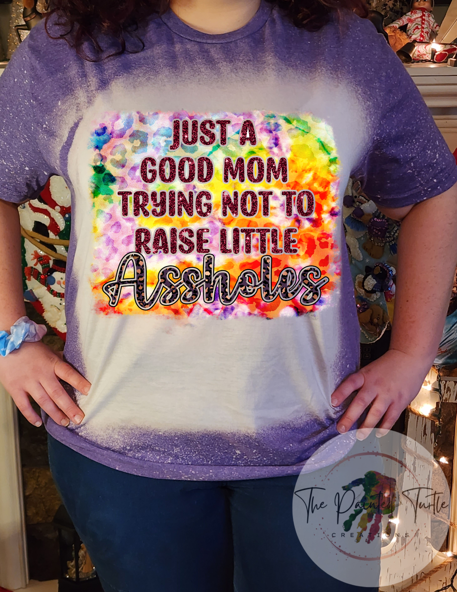 just a good mom trying not to raise little assholes sublimation shirt