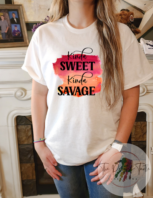 kinda sweet kinda savage sublimation shirt