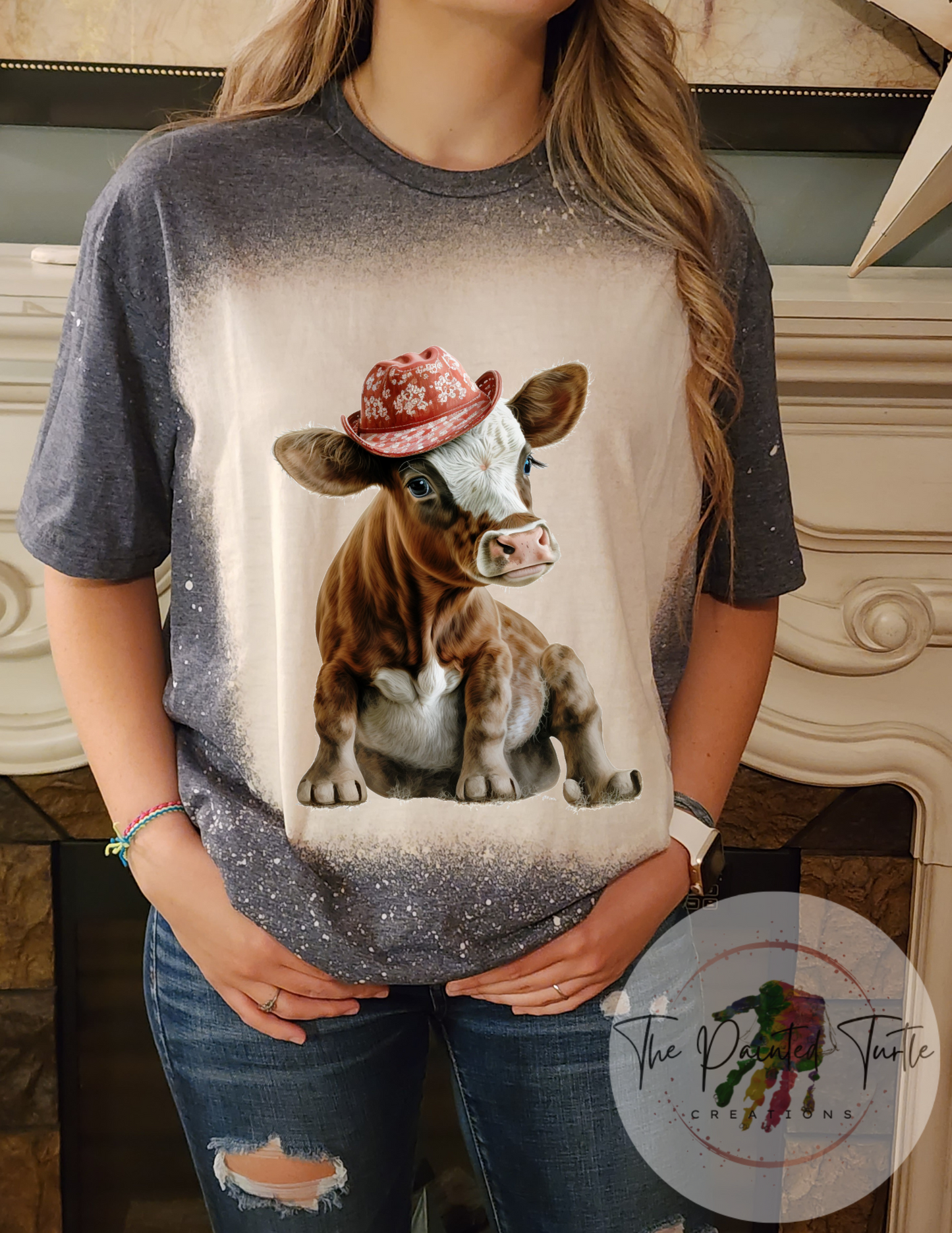 Cow - Baby Cow - Little Red Hat - Sublimation Shirt