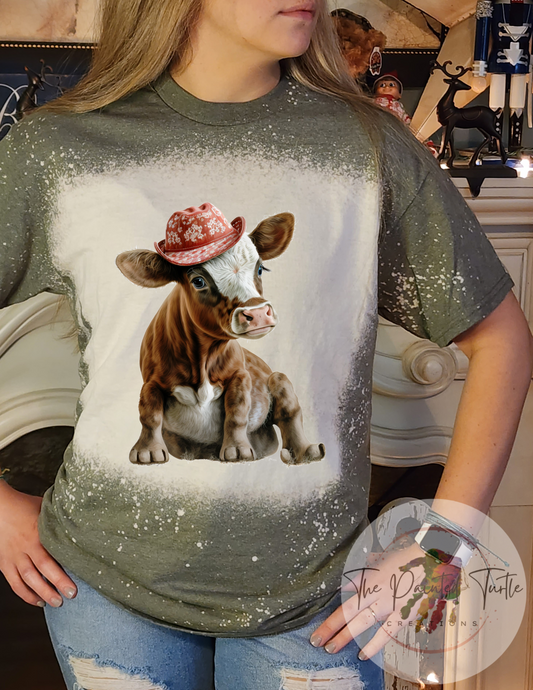 Cow - Baby Cow - Little Red Hat - Sublimation Shirt