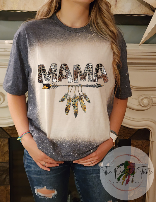 mama feather arrow western country cheetah sublimation shirt