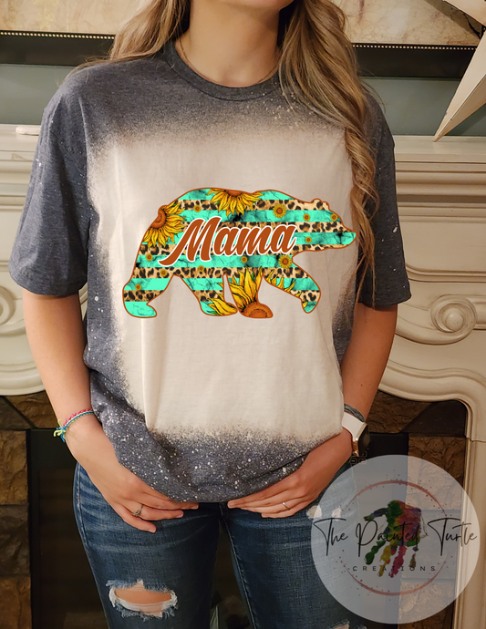 mama bear sunflower mama bear print sublimation shirt