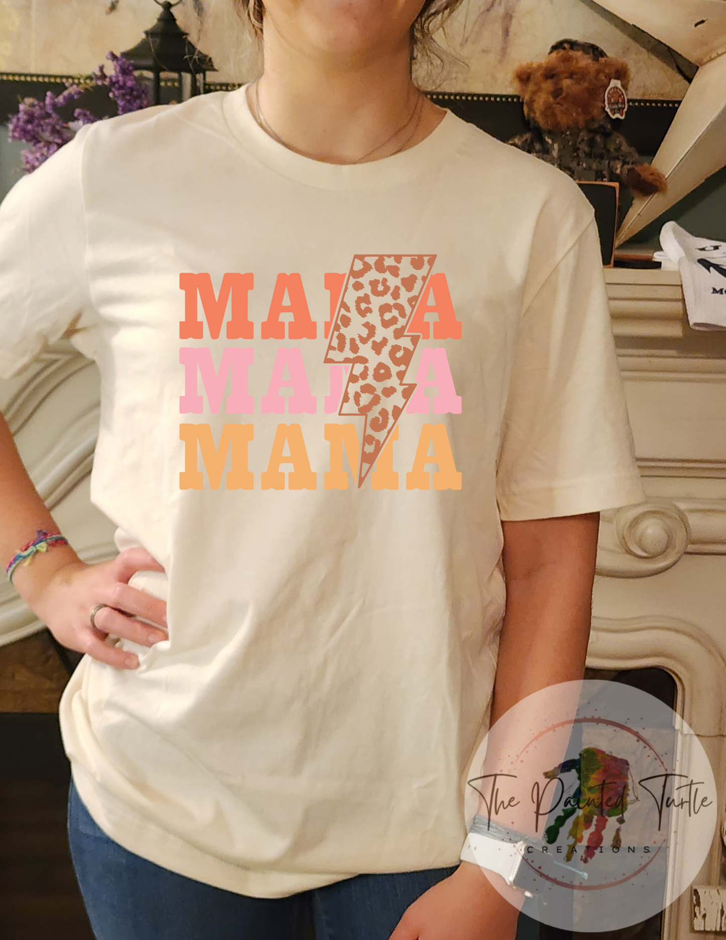 mama lightning bolt cheetah sublimation shirt