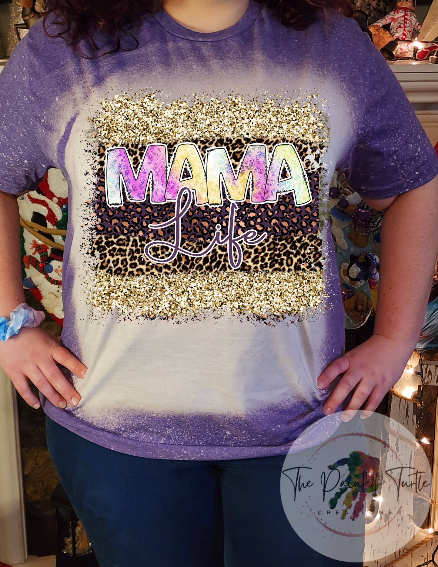 mama life glitter gold sublimation shirt