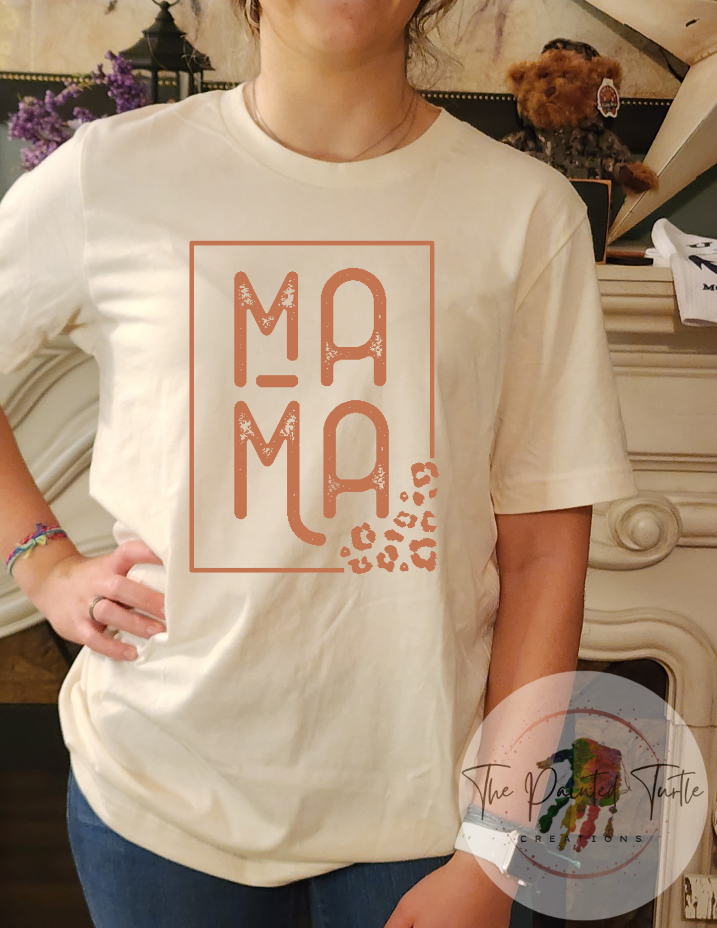 mama cheetah square pastel sublimation shirt