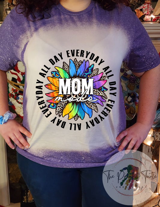 mom mode all day every day  colorful sunflower cheetahublimation shirt