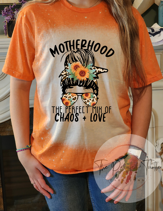 motherhood perfect mix of chaos and love sublimation shirt