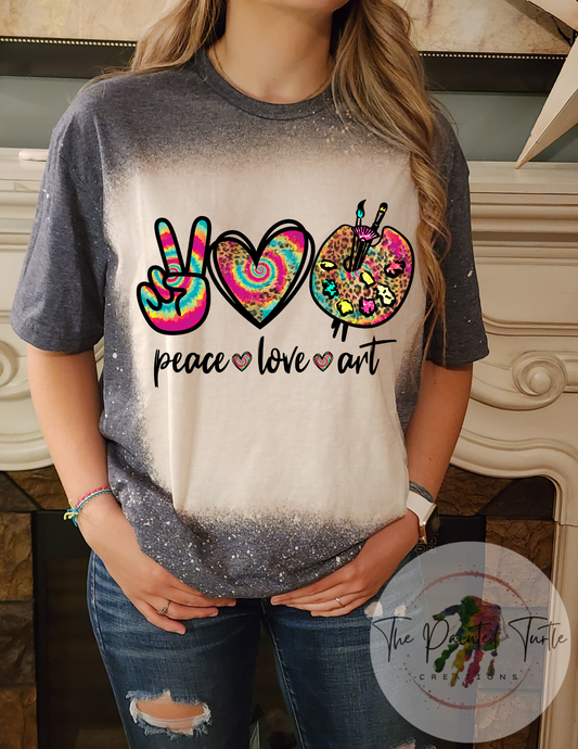 peace love art sublimation shirt