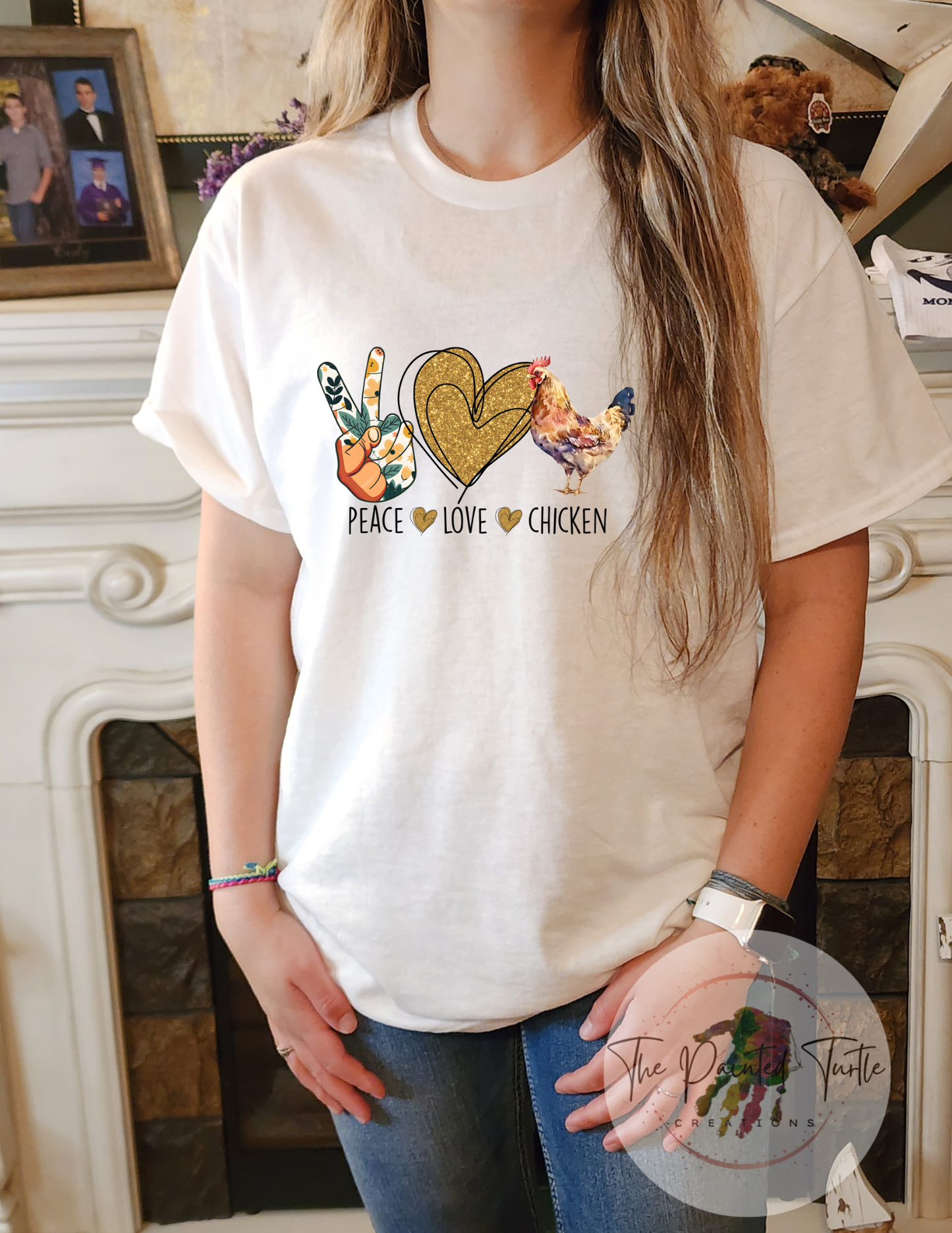 peace love chicken sublimation shirt