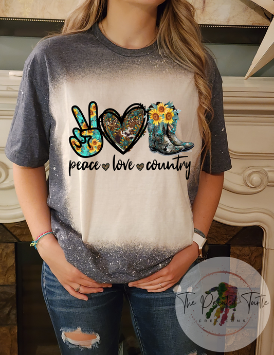 peace love country boots cowboy sunflower sublimation shirt