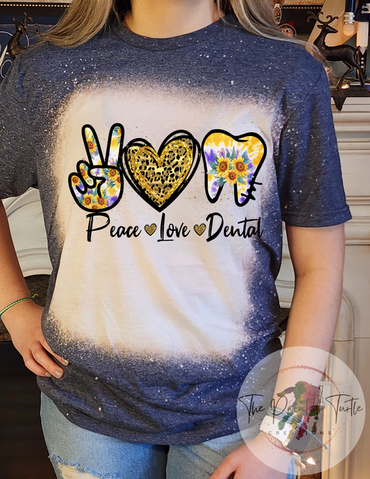 peace love dental sublimation shirt dentist dental assistant dental hygienist