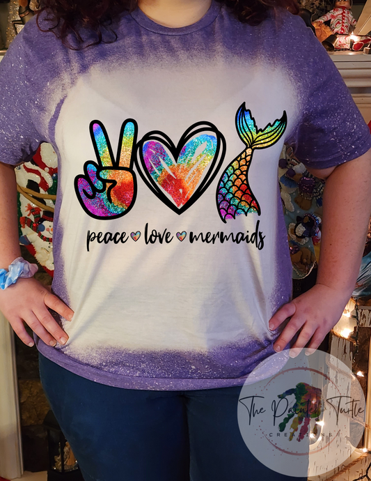 peace love mermaids sublimation shirt