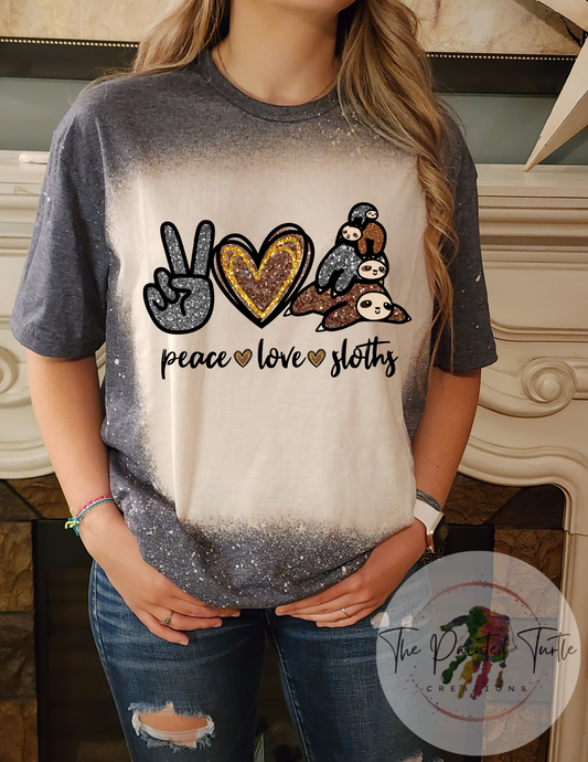 peace love sloths sublimation shirt