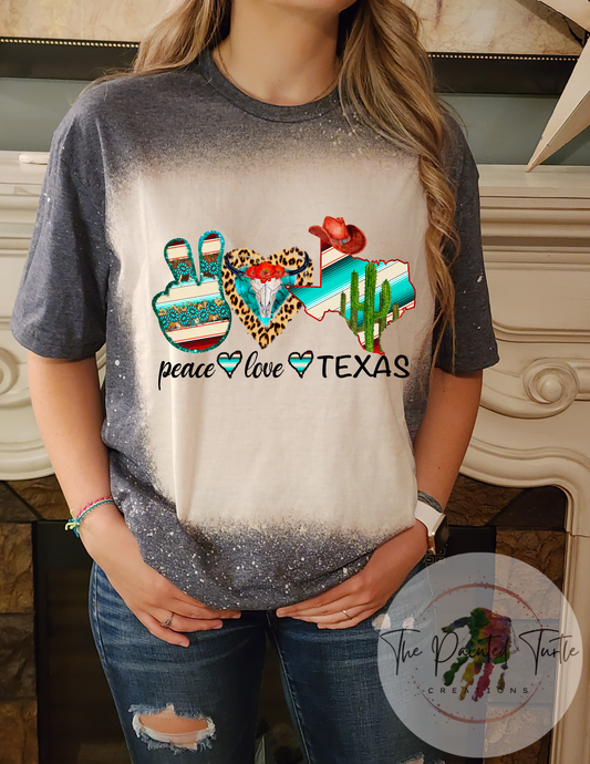 peace love texas cowboy western cow skull sublimation shirt