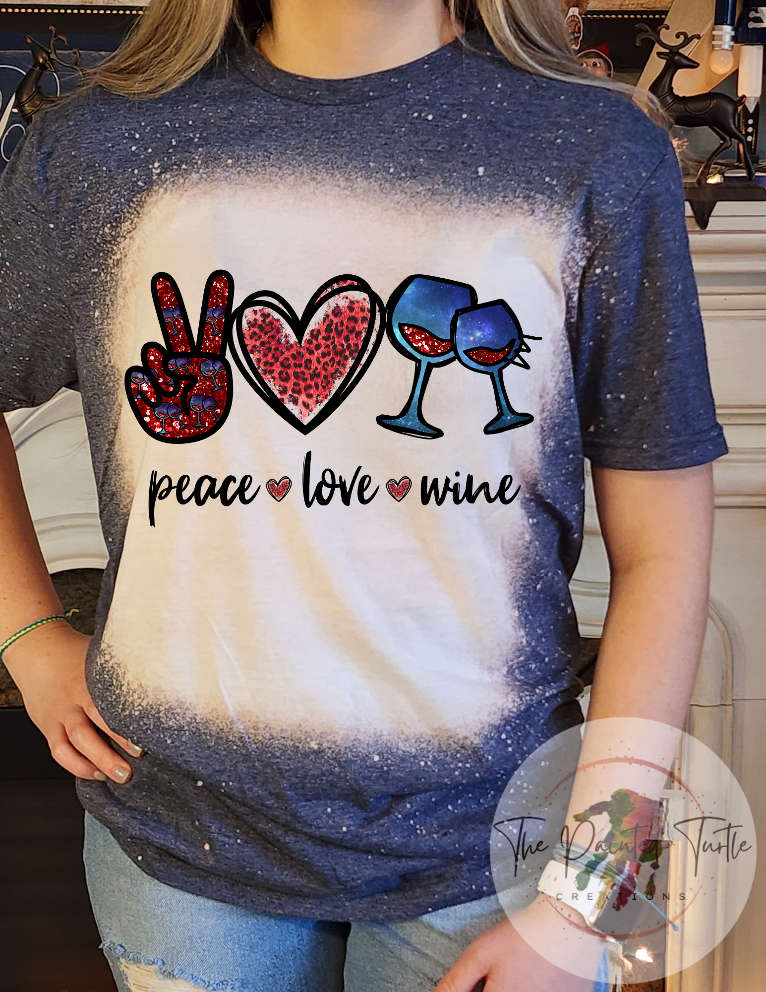 peace love wine sublimation shirt